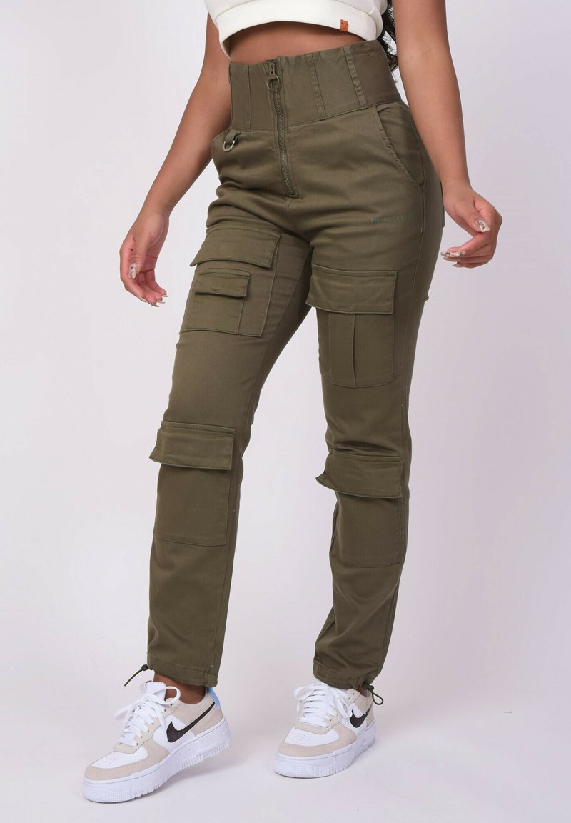 Project X Paris TAILLE HAUTE MULTI-POCHE - Broek - kaki