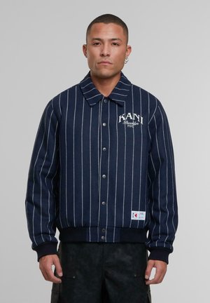 Karl Kani PINSTRIPES - Bomber Jacket - dark blue/off white