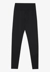 FULL LENGTH MID RISE LEGGINGS WITH RIBBED ANKLE - Trikoot - black