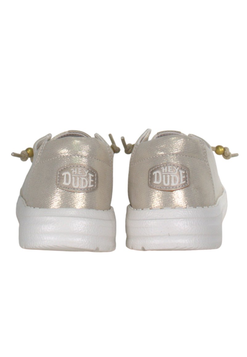 Scarpe Hey Dude Wendy Metallic Shine - Moccasin Donna, Argento, Comode E Leggere