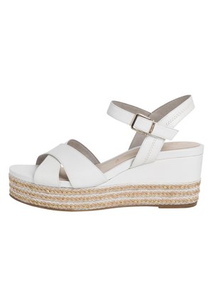 Sandalen met plateauzool - white leather