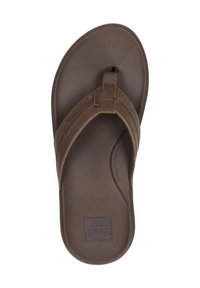 Sandalo flip-flop del marchio Brown Reef con suola imbottita e testurizzata e ampi cinturini in tessuto che formano un design a post per le dita.