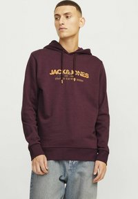 Jack & Jones LOGO  - Jersey con capucha - vineyard wine