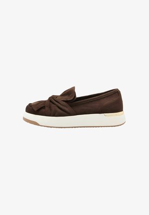 Lipsy, PLATFORM CHUNKY CASUAL SLIP ON LOAFER STYLE TRAINER FIT - Loafers - chocolate brown faux suede