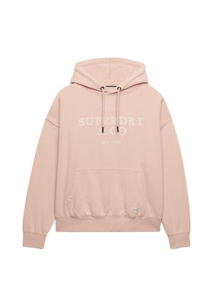 Superdry & Co, SUPERDRY LUXE CASUAL EMBROIDERED RELAXED HOODIE.. - Hoodie - rose dust