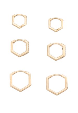 HEXAGON HUGGIE TRIO  SET - Örhänge - gold-coloured