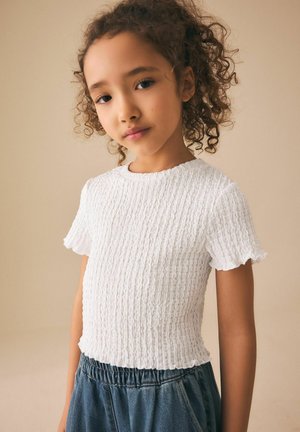 Next, REGULAR FIT - TEXTURED T-SHIRT  . - T-shirt con stampa - white