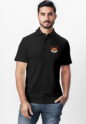 MIT FUCHS MOTIV– KURZARM - Poloshirt - schwarz