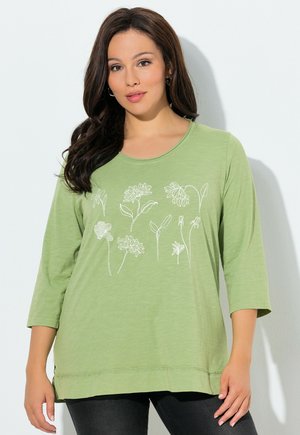 RAW-EDGED BOTANICAL GRAPHIC TEE - Langarmshirt - green