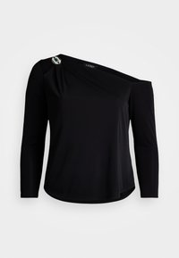 Lauren Ralph Lauren Woman EMBELLISHED JERSEY ONE-SHOULDER TOP - Μπλούζα με μακριά μανίκια - black