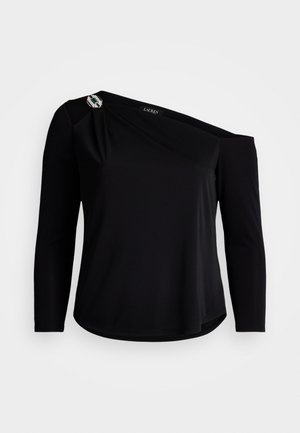Lauren Ralph Lauren Woman EMBELLISHED JERSEY ONE-SHOULDER TOP - Pitkähihainen paita - black