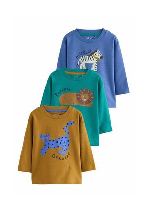 Next, REGULAR FIT - LONG SLEEVE GRAPHIC T-SHIRT 3 PACK . - Long sleeved top - green blue animal