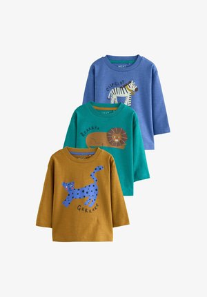 Next, REGULAR FIT - LONG SLEEVE GRAPHIC T-SHIRT 3 PACK . - Langarmshirt - green blue animal