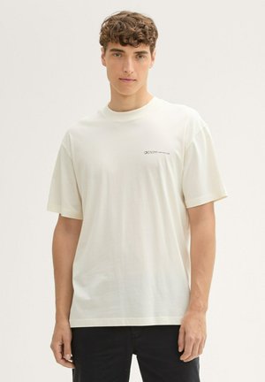 TOM TAILOR DENIM RELAXED - Print T-shirt - wool white