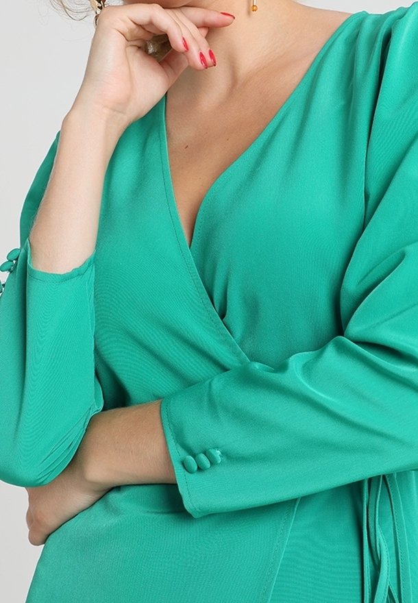 topshop wrap dress green Petite Day - import:260602