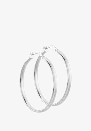 Hopealuksen hopeanväriset korvakorut ovat sileät ja pyöreät muotoilultaan. Niissä on yksinkertainen nastakiinnitys ja lukko. Keveät ja tyylikkäät.