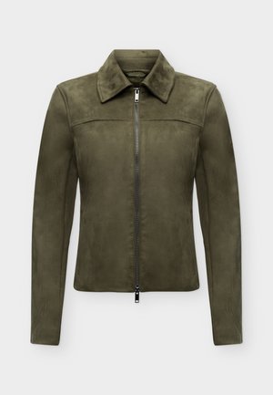 Abercrombie & Fitch, SLIM ZIP JACKET - Μπουφάν από συνθετικό δέρμα - olive