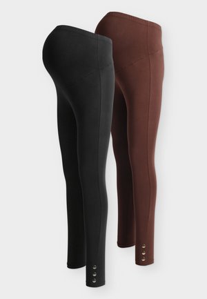 Anna Field MAMA by Zalando, 2 PACK - Leggings - Hosen - black/shaved chocolate