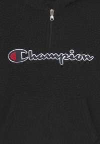 Champion Rochester LOGO HOODED HALF ZIP UNISEX - Felpa con cappuccio - black