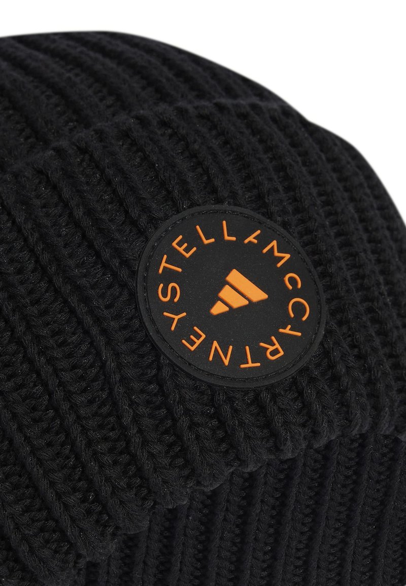 NWT Adidas By Stella McCartney Black Ribbed Knit Beanie with Orange Logo Stella McCartney | Accessories | Nwt Adidas By Stella  main image 2