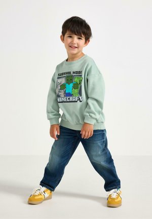Lindex, LINDEX MINECRAFT SWEATSHIRT WITH BRUSHED INSIDE LINDEX - Sweatshirt - light dusty aqua