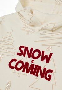 OVS CHRISTMAS REGULAR FIT WITH PRINT - Jersey con capucha - beige marl