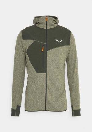 Salewa PUEZ DRY HOOD TEE - Träningsjacka - dark olive melange