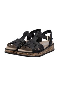 Rieker Sandalen met plateauzool - noir