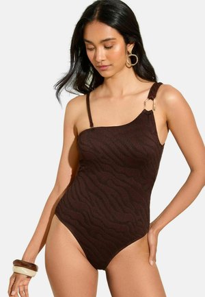 SHOULDER CRINKLE - Plavky - brown