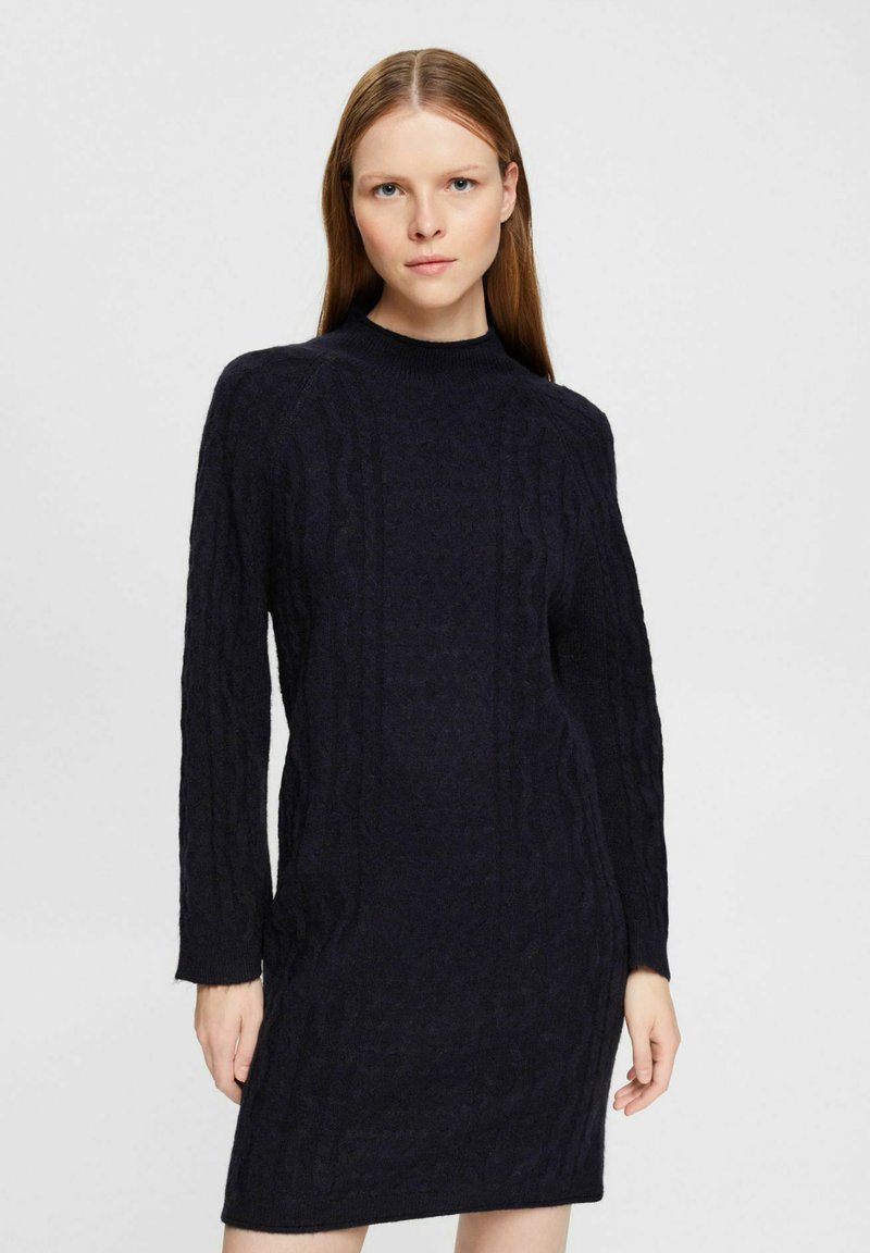 Esprit FLAT Jumper dress navy/mottled dark blue Zalando.de