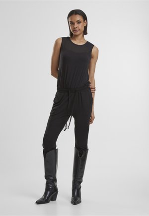 Urban Classics, LADIES TECH MESH LONG JUMPSUIT - Lühikeste varrukatega bodi - black