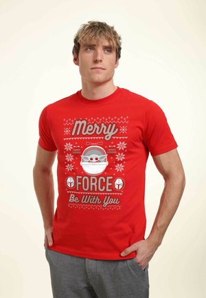 Star Wars STAR WARS: MANDALORIAN MERRY FORCE - T-shirt z nadrukiem