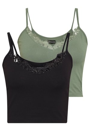 2 PACK - Top - green/black