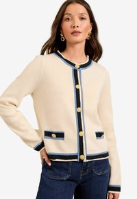 REGULAR FIT - TIPPED BUTTON - Strickjacke - ivory