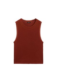 SLEEVELESS WITH DOUBLE PIPING - Basic T-shirt - dark red