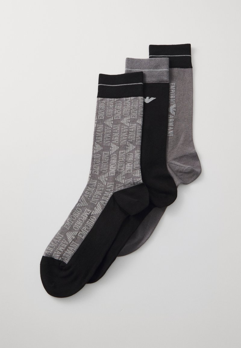 Emporio Armani SHORT SOCKS 3 PACK - Κάλτσες - grey/black