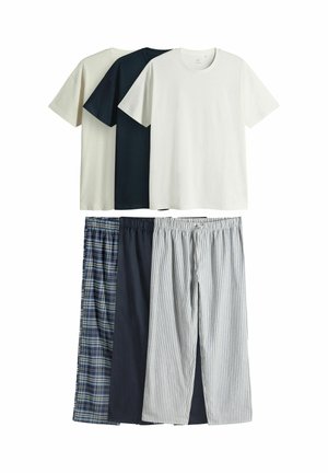 3 PACK SET - Pigiama - cream/grey/blue