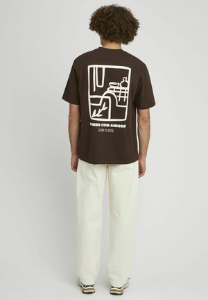 T-shirt imprimé - marron foncée