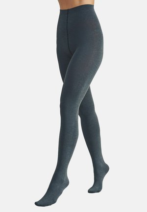 Ogenomskinliga mörkgrå leggings med en slät textur, hög midja och kroppsnära design, som sträcker sig ner till anklarna. Söm på framkant.