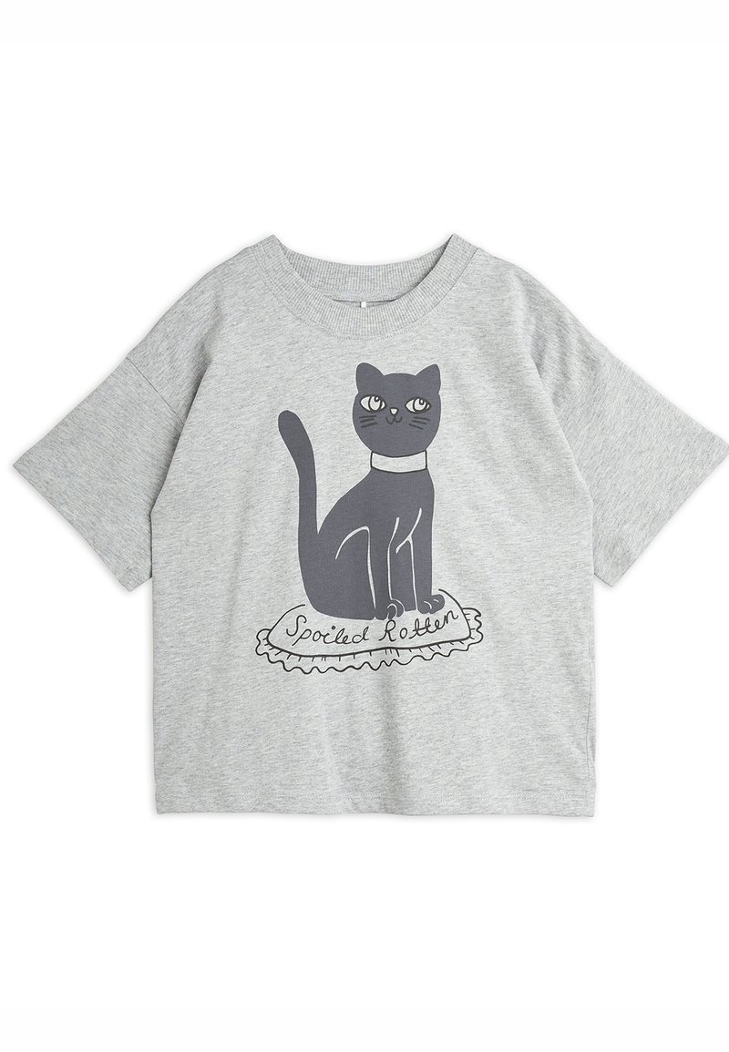 Mini Rodini CAT TEE UNISEX - Triko s potiskem - grey melange