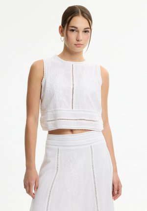 INSIDE, TOP BORDADO - Blusa - blanco