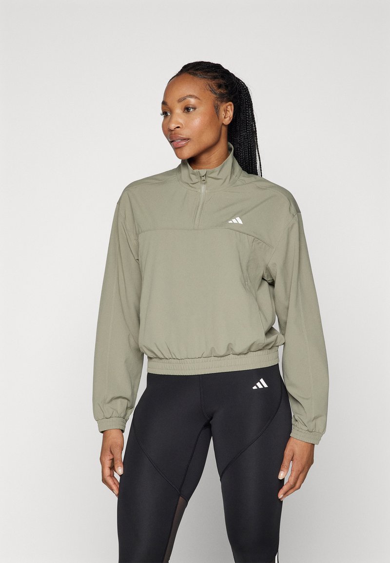 adidas Performance AEROREADY TRAIN ESSENTIALS QUARTER ZIP - Verryttelytakki - silver pebble