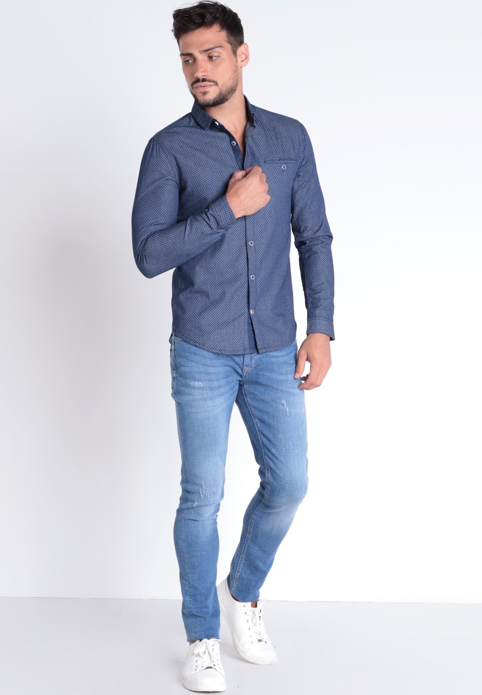 BONOBO Jeans Overhemd - denim stone/Stoneblue - Zalando.nl