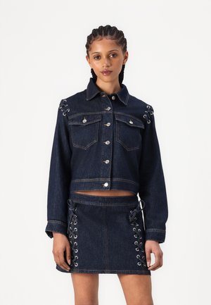 ONLELVIRA CROPPED TIE JACKET - Jeansjakke - dark blue