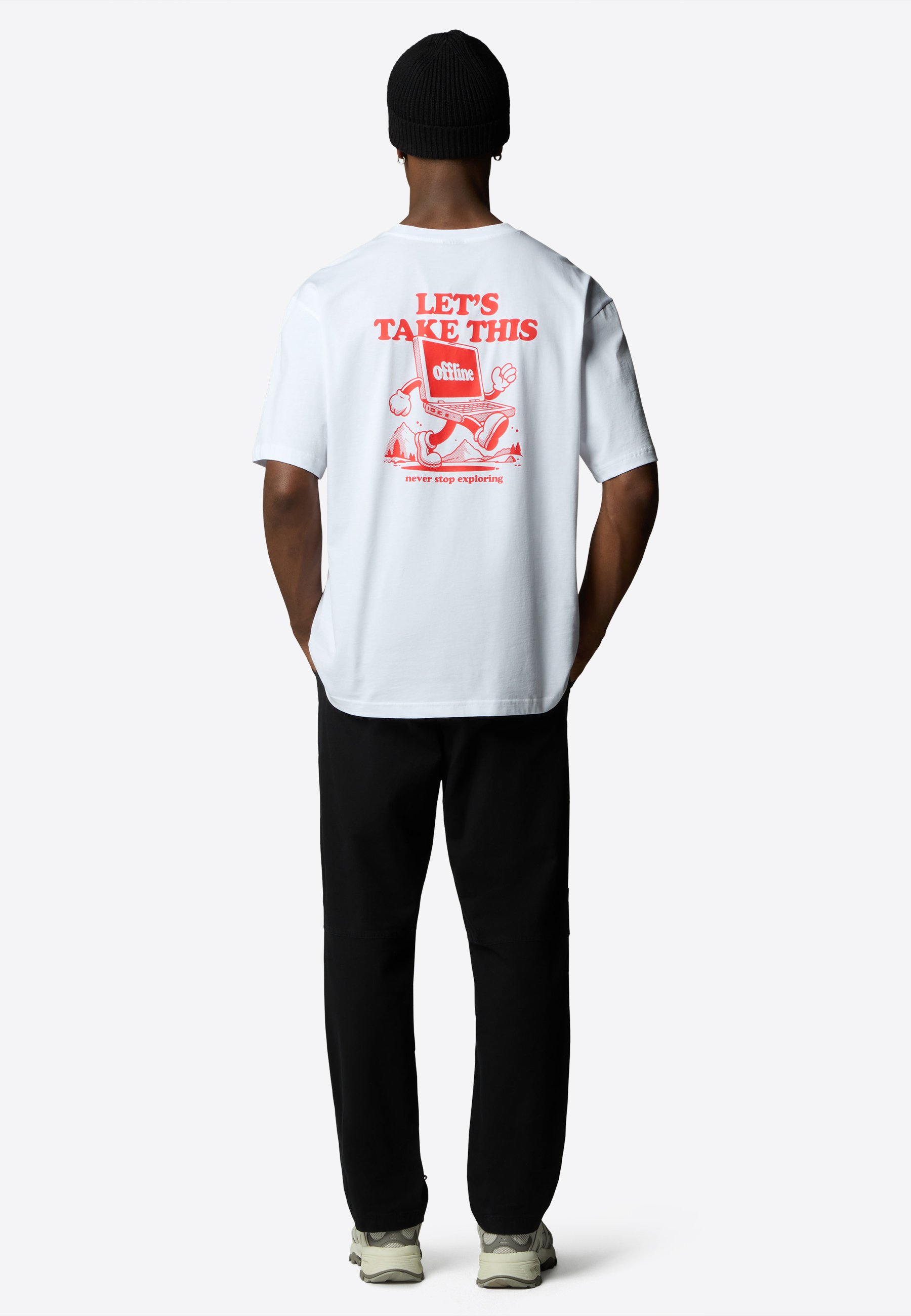 ◎THE NORTH FACE◎ White Label Team Archive Short Sleeve Rou Red box cotton t-shirt with short sleeves, white, The North