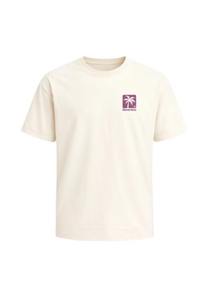 Neverless, HERREN T-SHIRT - GOLDEN HOURS - OVERSIZED RELAXED FIT SOMMER - T-Shirt print - hell-beige