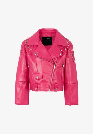 Imitatieleren jas - fucsia