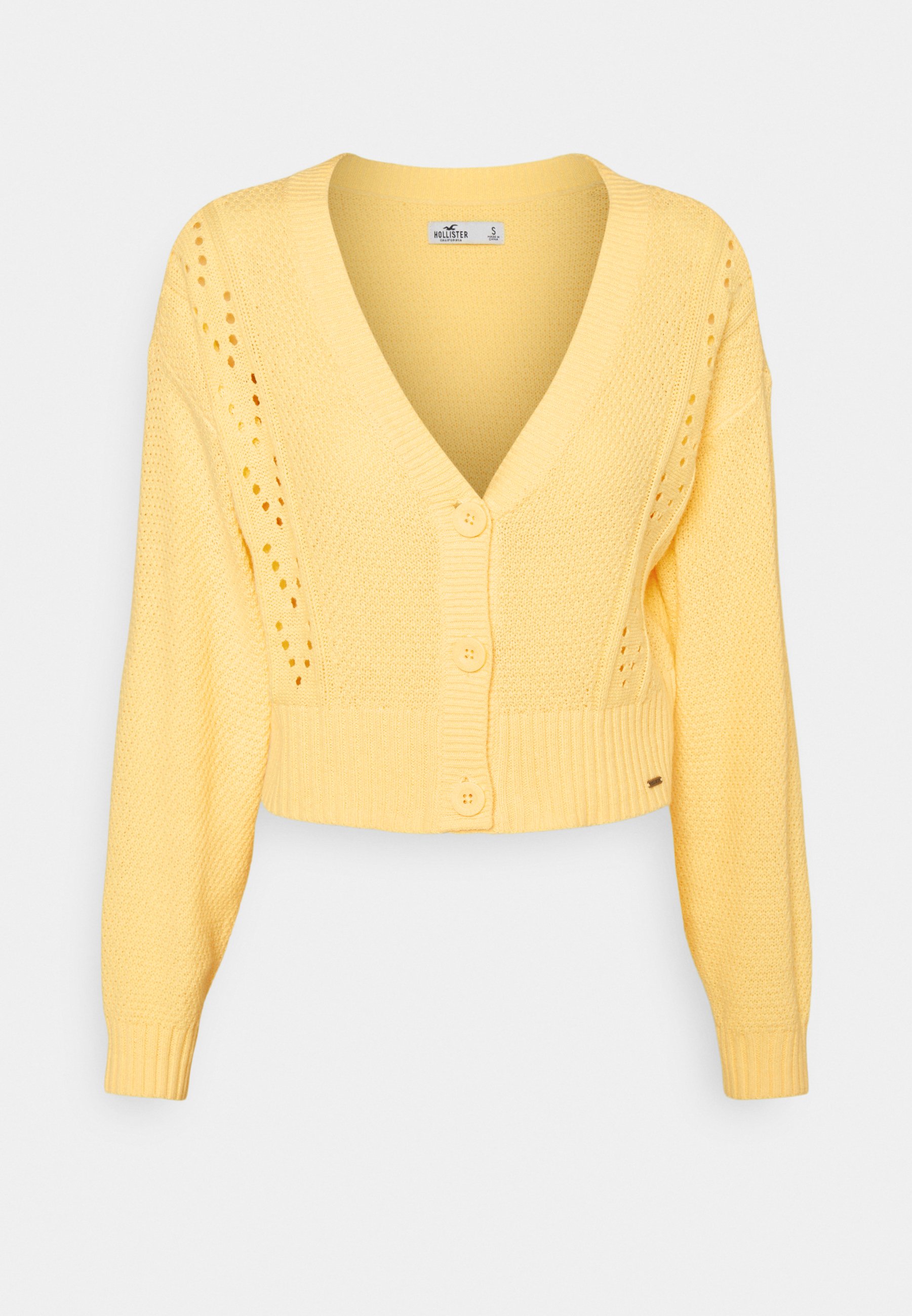 Hollister Co. EASY POINTELLE CROP CARDI 