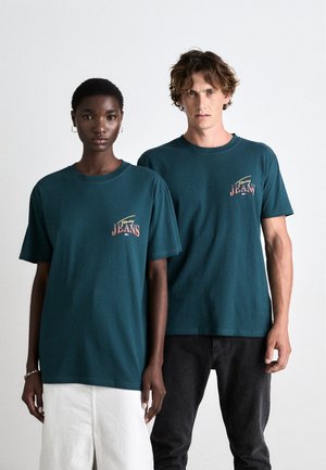 Tommy Jeans DIAMOND TWIST TEE UNISEX - Μπλουζάκι με στάμπα - deep seawater