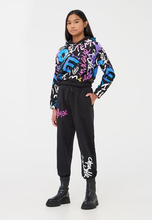 Terranova CON STAMPA GRAFFITI - Pantaloni sportivi - nero